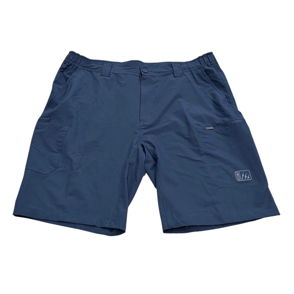 Fintech Submariner Mens Cargo Shorts XL Navy Blue Fishing Stretch Waistband